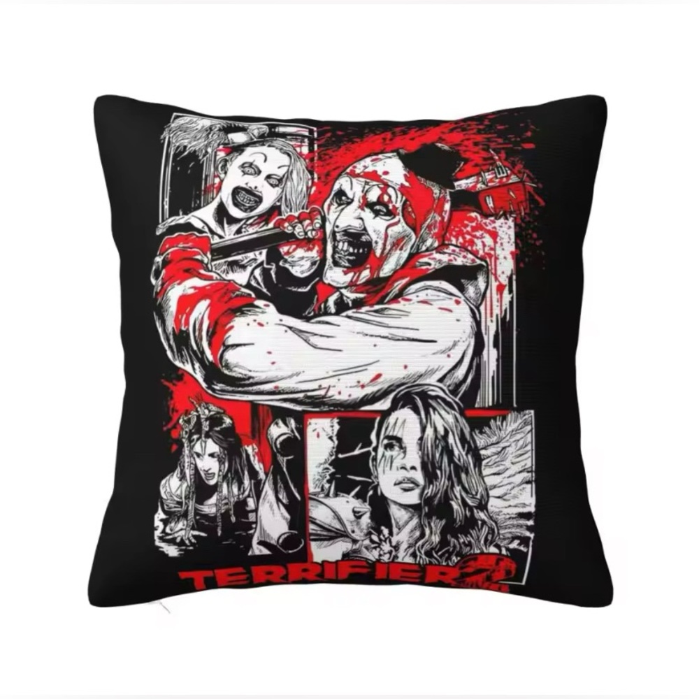 Horror Clown Movie Art Terrifier Pillowcase Double-sided Printing Fabric Cushion